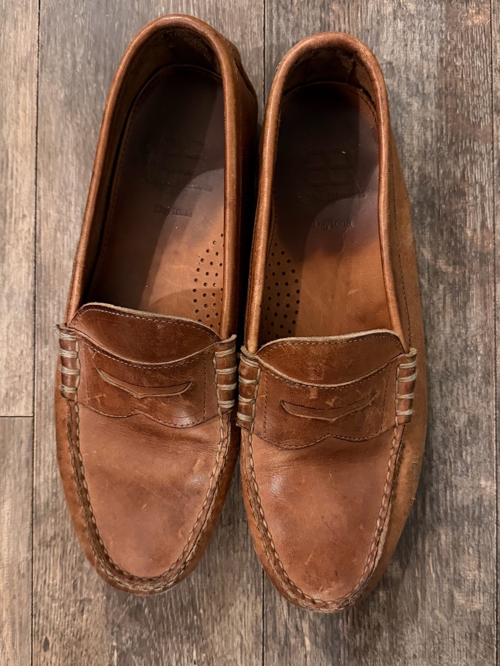 Allen Edmonds Cognac Leather Penny Loafers
